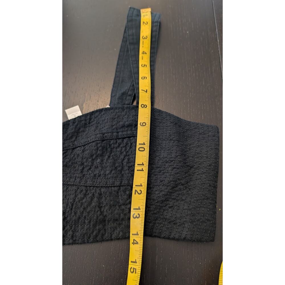 NWT Madewell 100% Linen Sweetheart Bralette Crop Top Black Size 12 Coastal - Picture 7 of 8